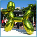 Escultura grande del perro del globo del acero inoxidable